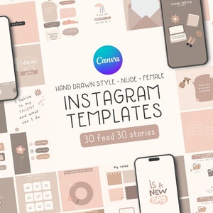 60 Templates for Instagram | Canva Template | Canva Templates Instagram | Instagram Feed Template | Instagram Feed Template | Canva Editable