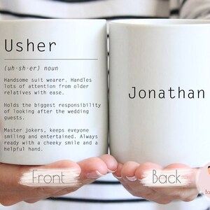 Usher - Wedding Party Gift, Will You Be My Usher, Wedding Proposal Gift, Usher Name Mug, Wedding Usher Gift, Custom Wedding Gift