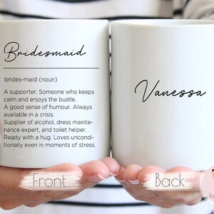 Bridesmaid #2 - Bridesmaid Definition, Wedding Proposal gift, Custom Bridesmaid gift, Bridesmaid Mug, Bridesmaid proposal gift, wedding card