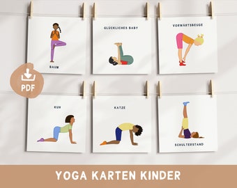 Yoga Cards Kids | Kids Yoga Cards | Yoga Poses Printable | PDF