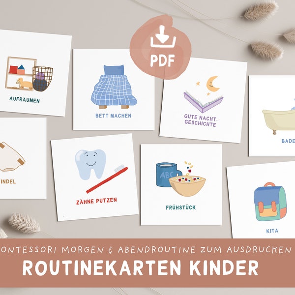 Routinekarten Montessori | Tagesroutine | DIGITALER DOWNLOAD