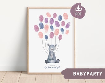 Baby Shower Guest Book Poster | Baby Shower Guest Card Koala | Baby shower gift to print PDF