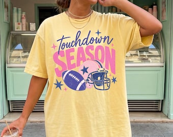 Comfort Colors® Football Graphic Tee, Game Day Shirt, Touchdown Season T-shirt, Football Mom Graphic Tee, Team Spirit Gift, Tailgate Party