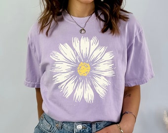 Comfort Colors Daisy Shirt, Wildflower Tshirt , Floral Tshirt, Cute Boho Shirt, Comfort Colors Flower Tshirt, Women's Plant Tee