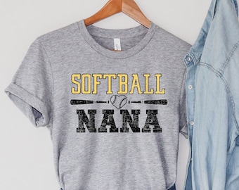 Nana softball shirts, ladies softball t-shirts, Nana softball shirt, cute softball shirt for nana, nana softball gifts, grandma softball tee