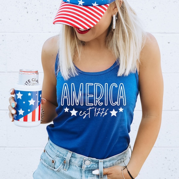 4th of July Tanks, 4th of July Tanks Women, America Tank Top, Womens Fourth of July Tank, USA Racerback, 4th of July Shirt Women Tank Top