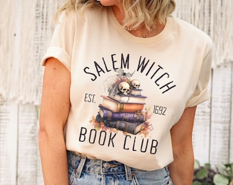 Salem Witch Book Club Shirt, Halloween Bookish Shirt, Salem 1692 Shirt, Vintage Halloween Tshirt, Womens Witch shirt, Salem Witch Trial Tee