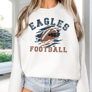 Custom Football Sweatshirt, Personalized Football Mom Crewneck, Football Fan Pullover, Football Number Sweatshirt, Custom Football Team Tee