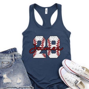 Custom Baseball Tank Top, Baseball Number Tank, Personalized Baseball Tank, Baseball Mom Racerback, Baseball Mama Tank top, Baseball Shirt