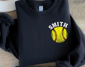 Personalized Softball Sweatshirt, Custom Softball Mom Crewneck, Softball Name Tee, Softball Gameday Sweater, Softball Team Gift, Sports Mom