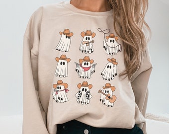 Cowboy Ghost Shirt, Western Halloween Sweatshirt, Cute Spooky Shirt, Country Halloween Tee, Halloween Gift, Wild West Ghost tee, Halloween