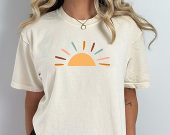 Sunshine T-shirt, nature lover shirt, summer tee, happy sunshine tshirt, comfort colors, good vibes tee, simple sun, sun t-shirt