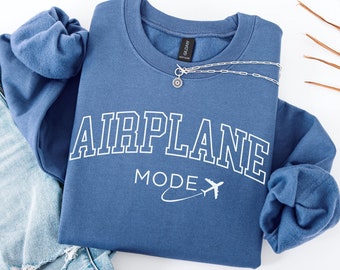 Airplane Mode Sweatshirt, Airplane Travel Sweater, Vacation Traveling Crewneck, Vacay Mode Pullover, Flight Attendant Sweater, Traveler Gift