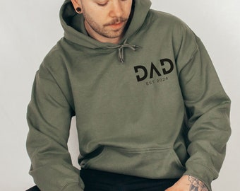 Personalized Dad Sweatshirt, Dad Est 2024 Hoodie, Custom Dad, Pregnancy Announcement for Dad, Gift for Dad, Father's Day Shirt, New Dad Gift