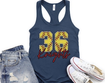 Custom Softball Tank Top, Softball Number Tank, Personalized Softball Tank, Softball Mom Racerback, Softball Mama Tank top, Softball Shirt