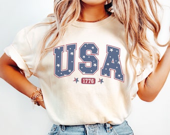 USA Comfort Colors Shirt, America Shirt, Fourth of July Shirt, 4th of July Tee, Patriotic Shirt, America Est Shirt, Red White and Blue, USA