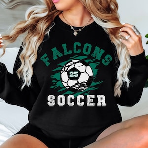 Custom Soccer Sweatshirt, Personalized Soccer Mom Crewneck, Soccer Fan Pullover, Soccer Number Sweatshirt, Custom Soccer Team Tee