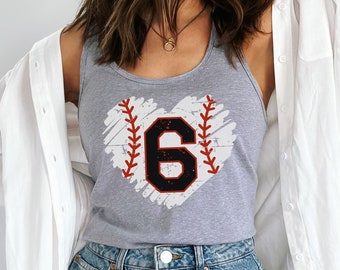 Custom Baseball Number Tank Top, Baseball Mom Gift, Personalized Baseball Tank, Cute Baseball Mom Raceback,Baseball Mama Tank top, Baseball