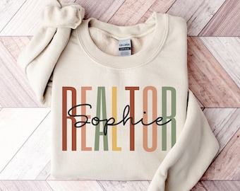 Personalized Realtor Sweatshirt, Custom Realtor Crewneck, Real Estate Agent Gift, Realtor Gift, Closing Gift, Real Estate Agent Sweater