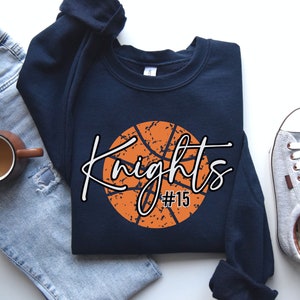 Custom Basketball Number Sweatshirt, Personalized Basketball Mom Crewneck, Basketball Team Gift, Basketball Gameday Sweater, Bball Pullover