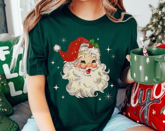 Retro Santa Claus Shirt, Vintage Santa Tee, Santa Claus Shirt, Classic Christmas, Christmas Shirt for Women, Christmas Gift, Holiday Party
