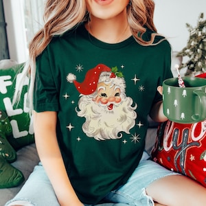 Retro Santa Claus Shirt, Vintage Santa Tee, Santa Claus Shirt, Classic Christmas, Christmas Shirt for Women, Christmas Gift, Holiday Party