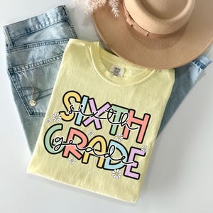 Comfort Colors Sixth Grade Teacher Shirt, 6th Grade Team Tees, Floral Daisy 6th Grade, New Teacher Tshirt, Gift for Teacher, Back to School