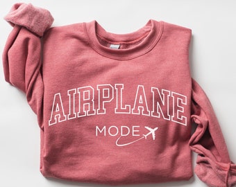 Airplane Mode Sweatshirt, Airplane Travel Sweater, Vacation Traveling Crewneck, Vacay Mode Pullover, Flight Attendant Sweater, Traveler Gift