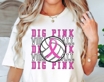 Dig Pink Volleyball Shirt, Breast Cancer Awareness Volleyball Shirt, Together We Fight Tshirt, Cancer Awareness Shirt, Play For a Cure Shirt