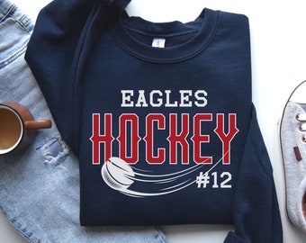 Custom Hockey Sweatshirt, Personalized Hockey Hoodie, Hockey Team Pullover, Hockey Gift, Custom Hockey Team, Hockey Mom Sweater