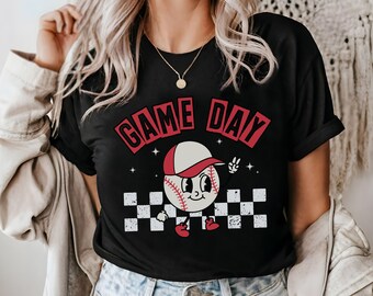 Baseball Mom Shirt, Ladies Baseball T-shirts, Baseball Game Day Tee, Cute Baseball Shirt, Baseball Shirt, Spring Baseball, Baseball Gift