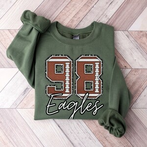 Custom Football Sweatshirt, Personalized Football Mom Sweater, Football Fan Pullover, Football Number Sweatshirt, Football Team Crewneck