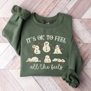Mental Health Christmas Sweatshirt, It's Ok To Feel All the Feels, Mental Health Awareness, Christmas School Psychologist, School Counselor