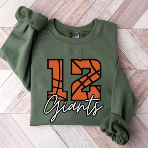 Custom Basketball Number Sweatshirt, Personalized Basketball Mom Crewneck, Basketball Team Gift, Basketball Gameday Sweater, Bball Pullover