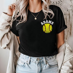 Personalized Softball Shirt, Softball Mom Shirt, Custom Softball Tee, Softball Pocket Tee, Game Day Shirt, Custom Softball Team Shirt