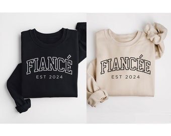 Custom Fiance and Fiancee Sweatshirt, Engagement Sweatshirt, Future Mr. and Mrs., Engagement Gift, Fiance Sweater, Gift for Fiancee, Engaged