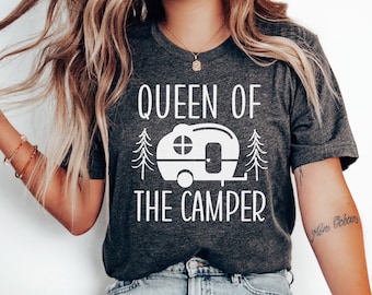 Queen of The Camper Shirt, Camping Tshirt, Hiking Shirt, Family Camping Shirt, RV Camping Shirt, Camp Crew Shirt, Van Camper Shirt, RV Shirt
