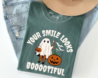 Comfort Colors Dentist Halloween Shirt, Pediatric Dentist Tshirt , Your Smile Looks Bootiful, Dental Assisant Tee, Spooky Dental Hygienist