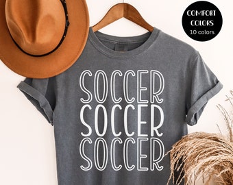 Comfort Colors Soccer Mom Shirt, Soccer Fan Gift, Soccer Team Tshirt, Gift for Soccer Mom, Oversized Soccer T shirt, Cute Soccer Shirt