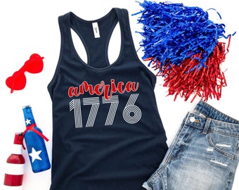 4th of July Tank, 4th of July Tanks Women, America Tank Top, 4th of July Shirt Women Tank, USA Racerback, Fourth of July Womens Tank, USA
