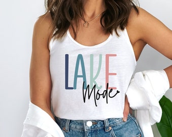 Lake Mode Tank Top, Cute Boating Tank Top, Womens Camping Tank Top, Womens Lake Tank Top, Boating Racerback, Lake Life Tank Top, Boat Shirt