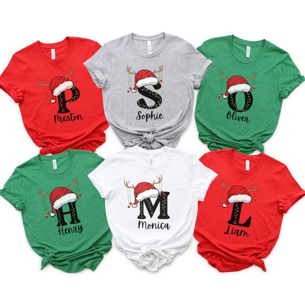 Monogrammed Family Christmas Shirts, Custom Christmas Name Shirts, Holiday Group Shirts, Family Christmas 2023, Matching Christmas Jammies