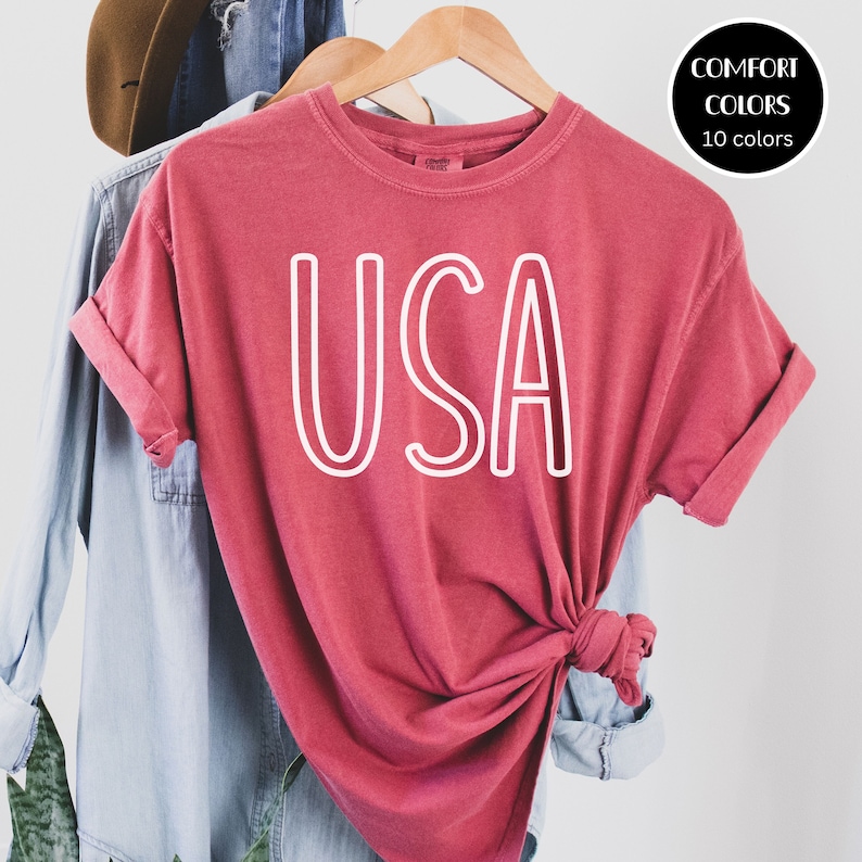 comfort colors red USA shirt