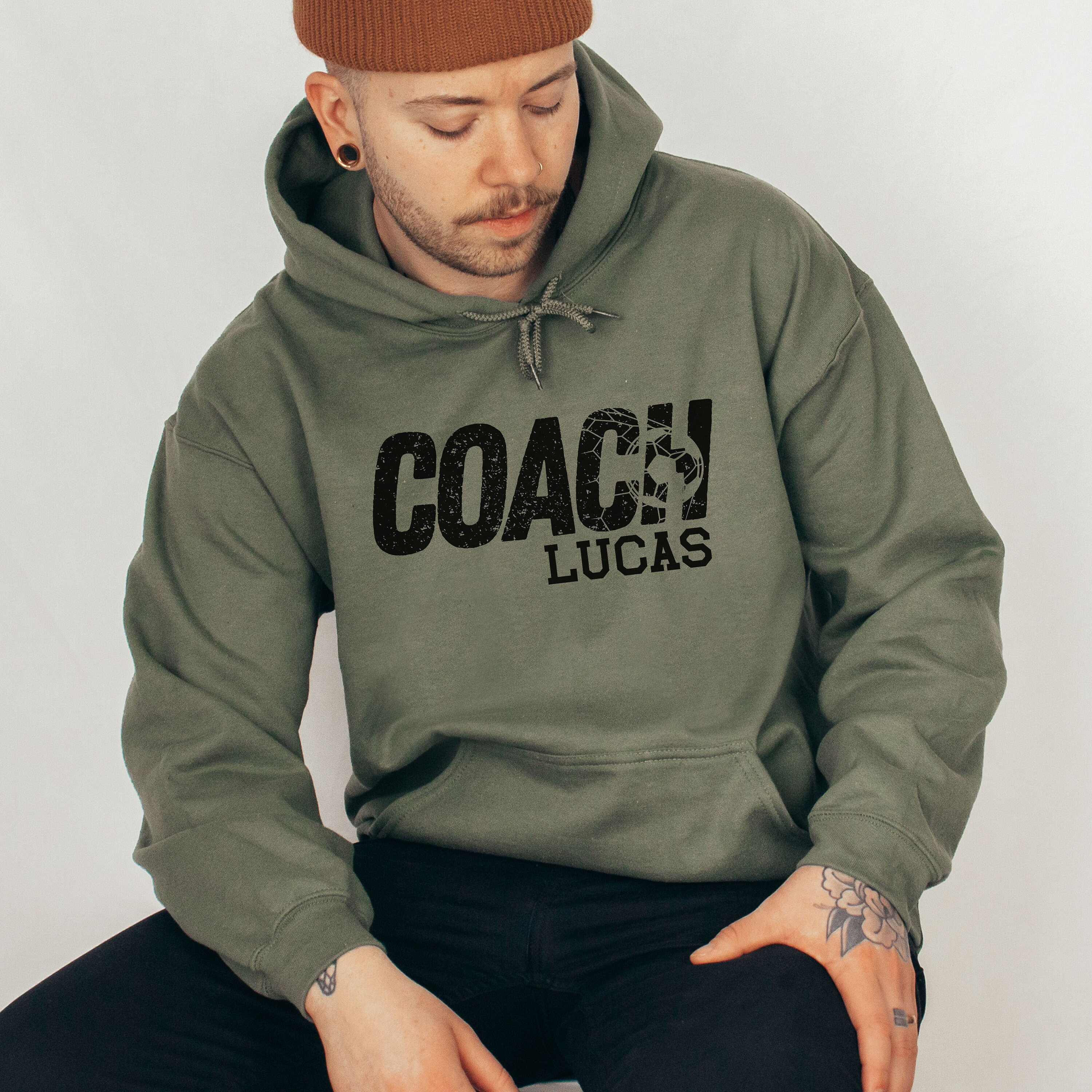 Custom Soccer Coach Hoodie, Personalized Soccer Coach Sweatshirt