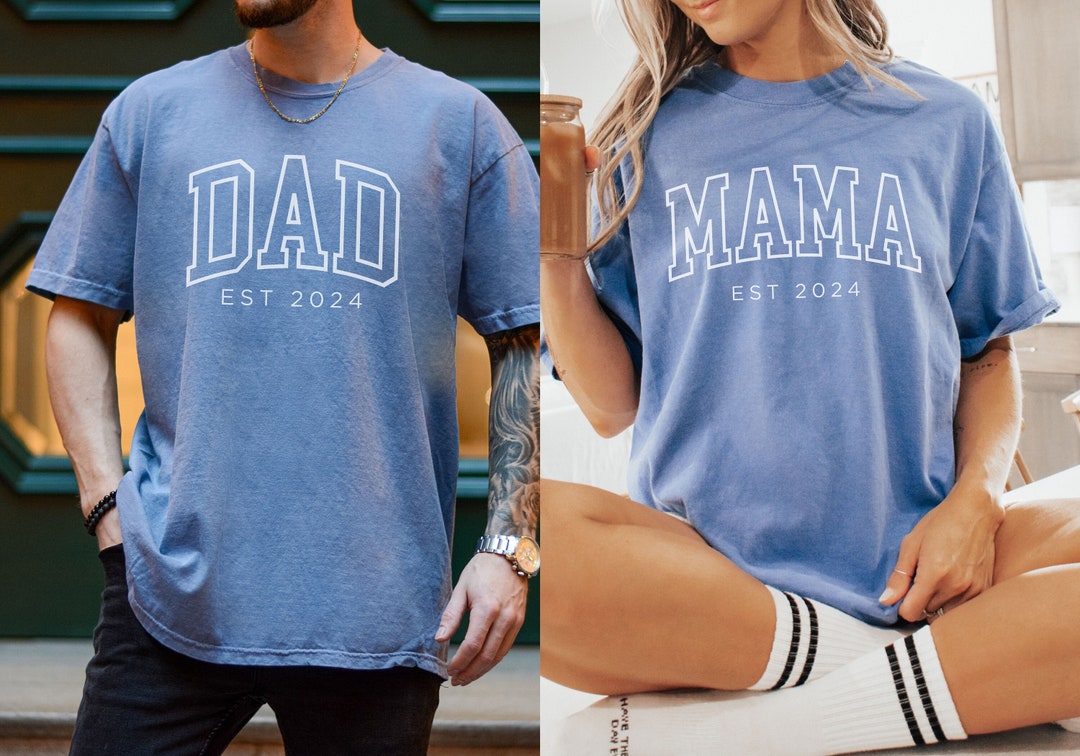 Custom Mom and Dad Shirts, Comfort Colors Dad and Mom Shirt, New Dad ...