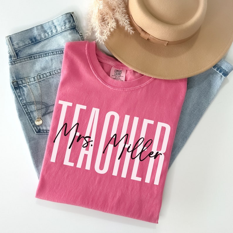 Custom Teacher Shirt, Comfort Colors Teacher Tee, Personalized Teacher Gift, Teacher Appreciation, Back to School, New Teacher Gift, Teacher Watermelon