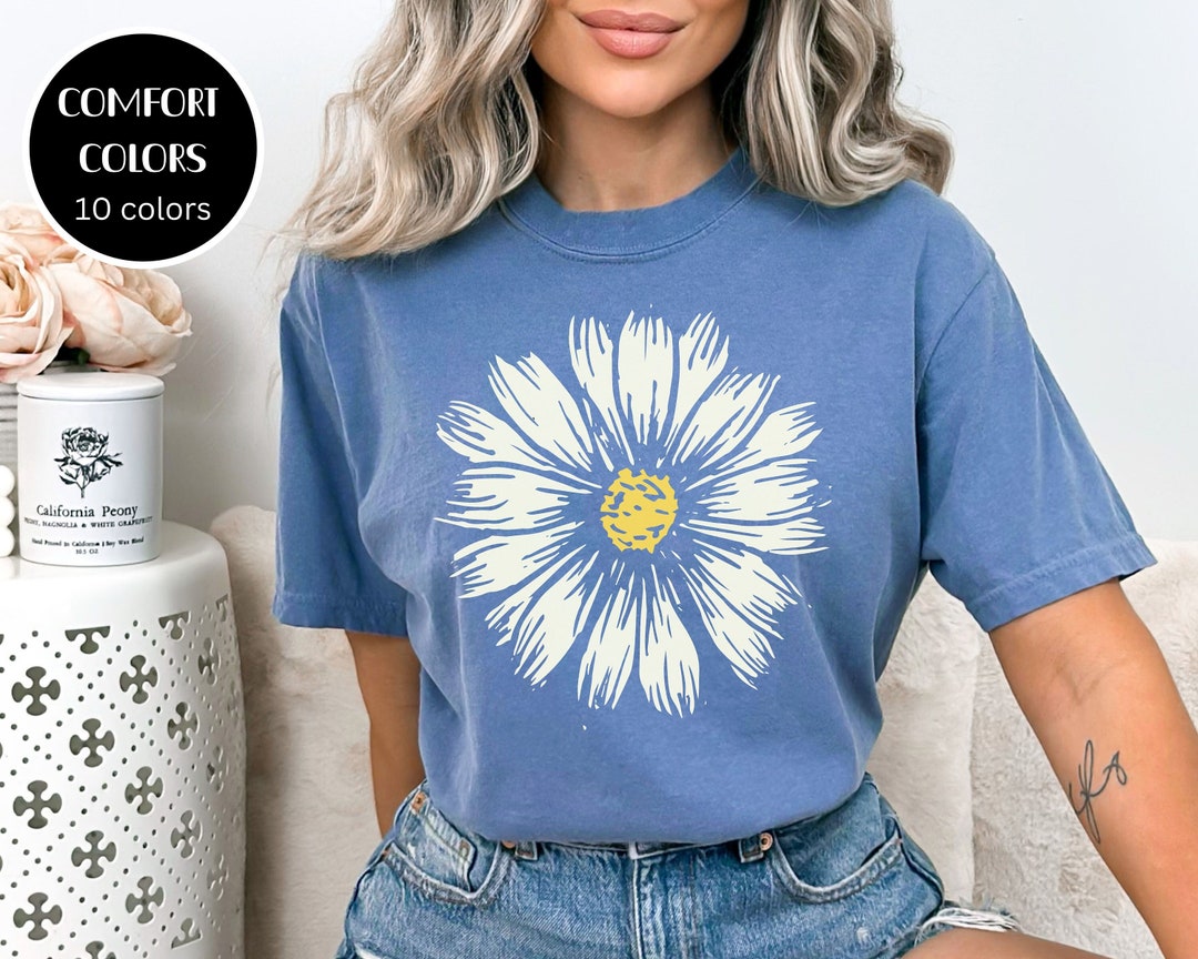 Comfort Colors Daisy Shirt, Wildflower Tshirt , Floral Tshirt, Cute ...