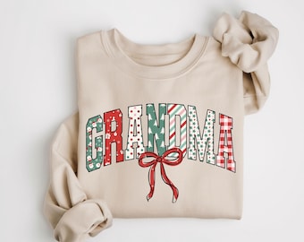Sudadera navideña para la abuela, Sudadera navideña estilo preppy para la abuela, Suéter festivo navideño, Regalo de invierno para la abuela: ¡Llegó la temporada!