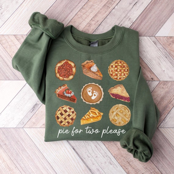 Pie For Two Please Thanksgiving Sweatshirt, Fall Pregnancy Announcement Sweater, Thanksgiving Baby Reveal, Autumn Maternity Tee, Baby Shower