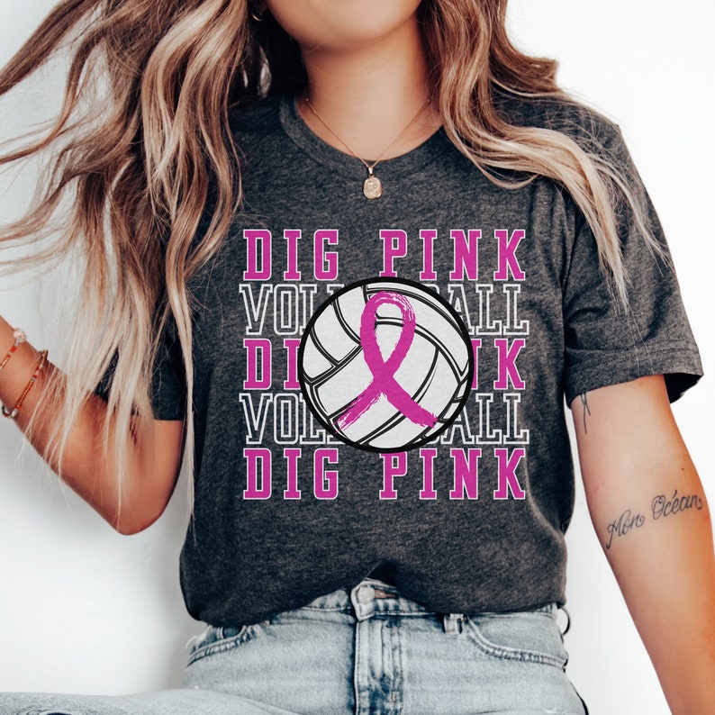 Dig Pink Volleyball Shirt, Breast Cancer Awareness Volleyball Shirt ...